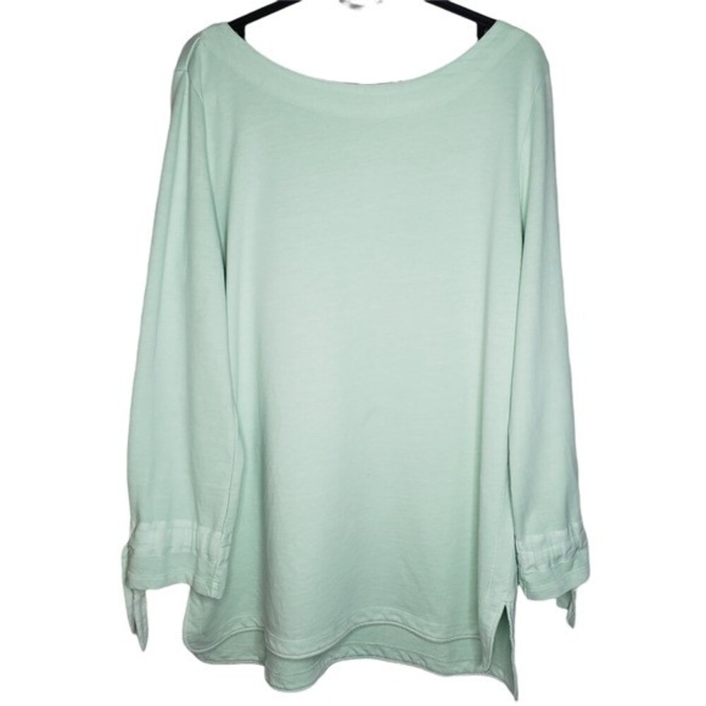 Soft Surroundings Tunic w/Tie Sleeves Light Green - Size M